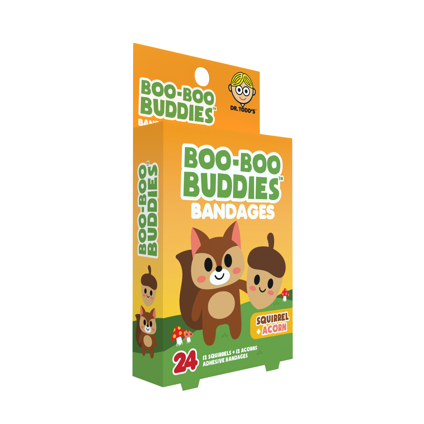 Kids Bandages – Squirrel + Acorn (24 Count, Latex-Free)