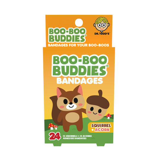 Kids Bandages – Squirrel + Acorn (24 Count, Latex-Free)