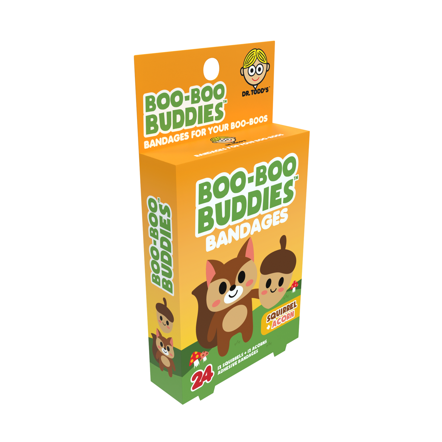 Kids Bandages – Squirrel + Acorn (24 Count, Latex-Free)