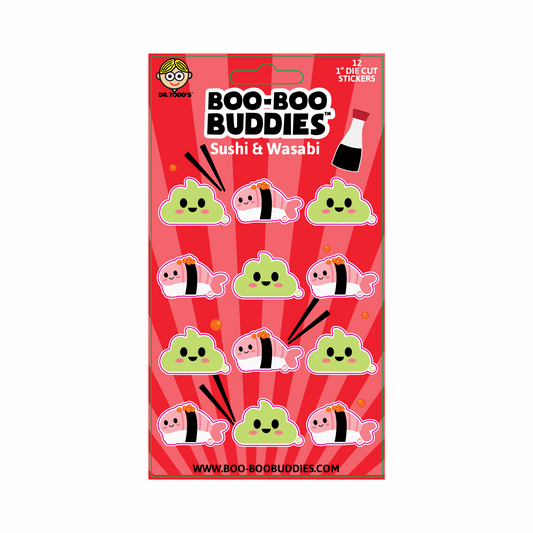 Boo Boo Buddies® Sushi & Wasabi Sticker Sheet – Collectible
