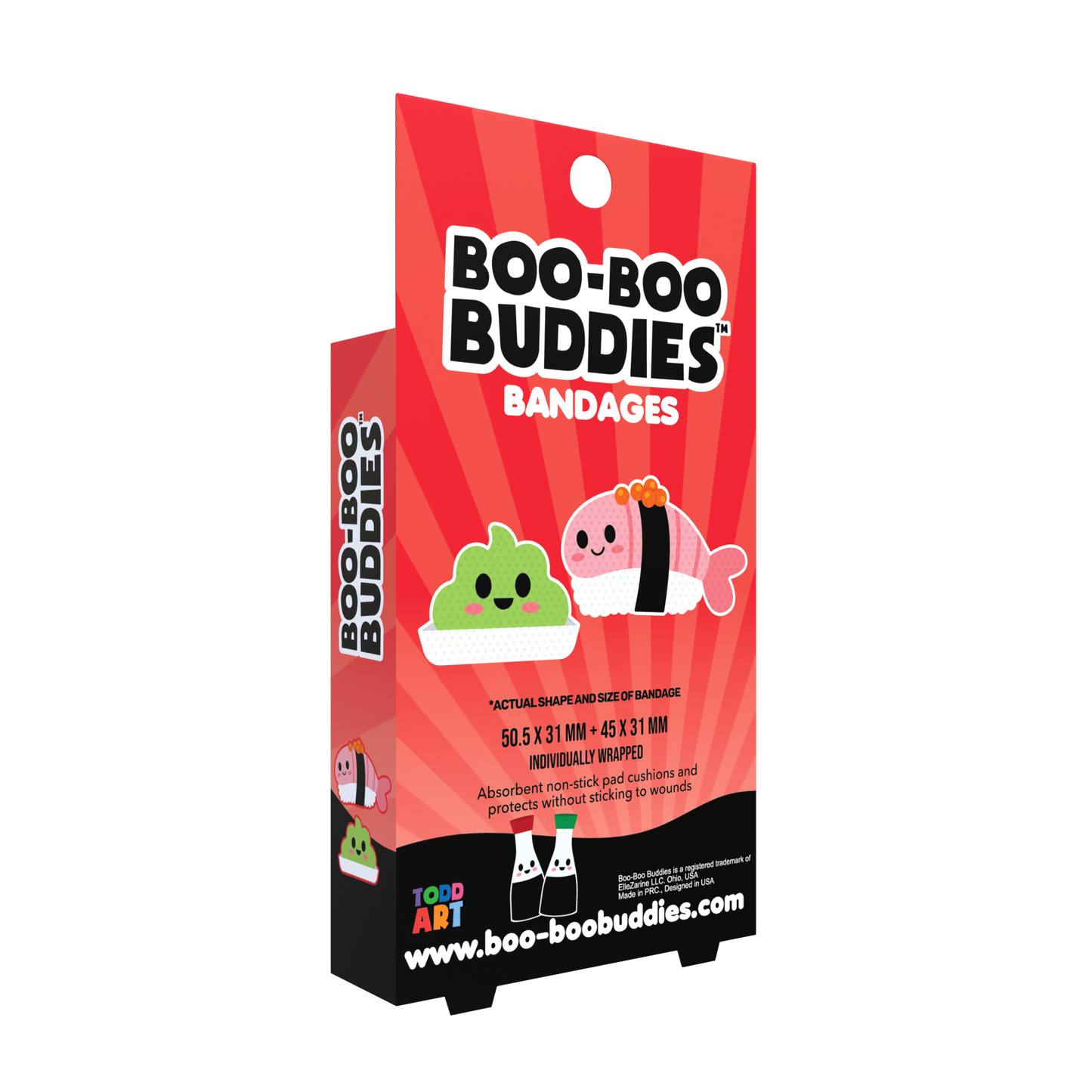Kids Bandages – Sushi + Wasabi (24 Count, Latex-Free)
