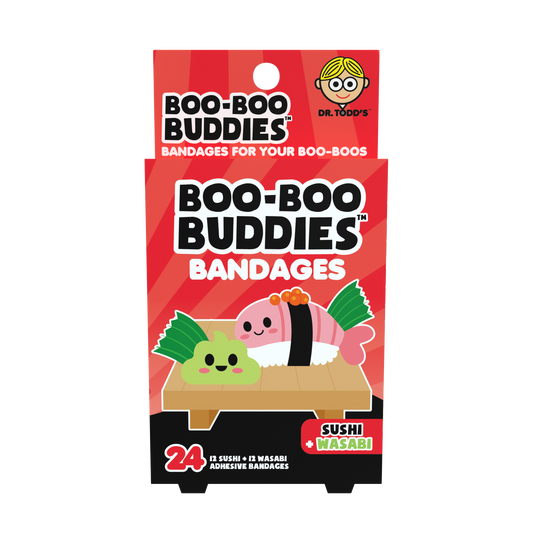 Kids Bandages – Sushi + Wasabi (24 Count, Latex-Free)