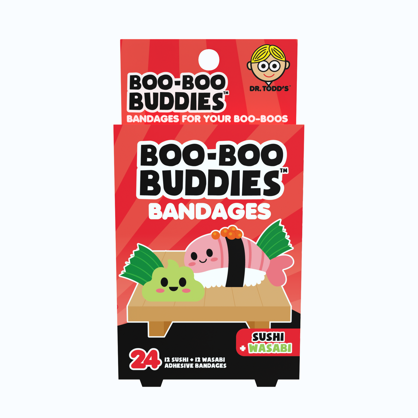 Kids Bandages – Sushi + Wasabi (24 Count, Latex-Free)