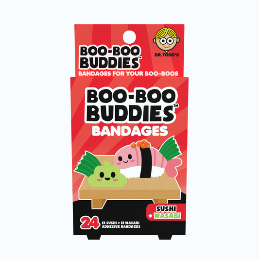 Kids Bandages – Sushi + Wasabi (24 Count, Latex-Free)