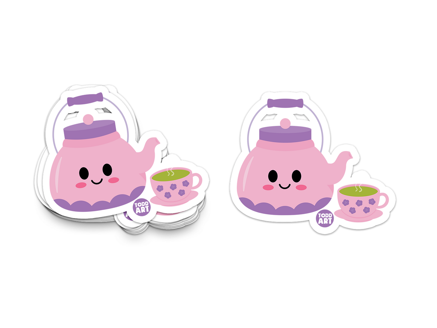 Tea Set - 3" Art Sticker