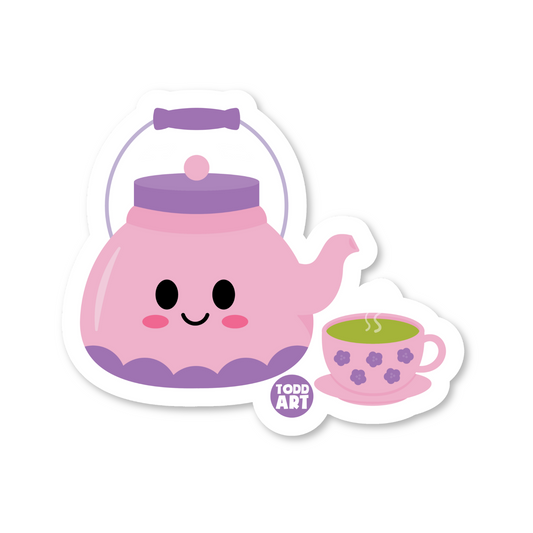 Tea Set - 3" Art Sticker