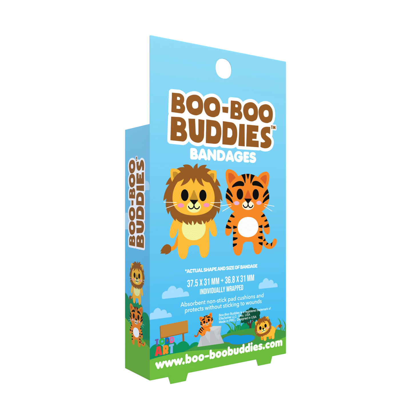 Kids Bandages – Tiger + Lion (24 Count, Latex-Free)
