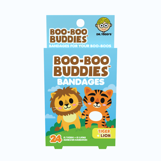 Kids Bandages – Tiger + Lion (24 Count, Latex-Free)