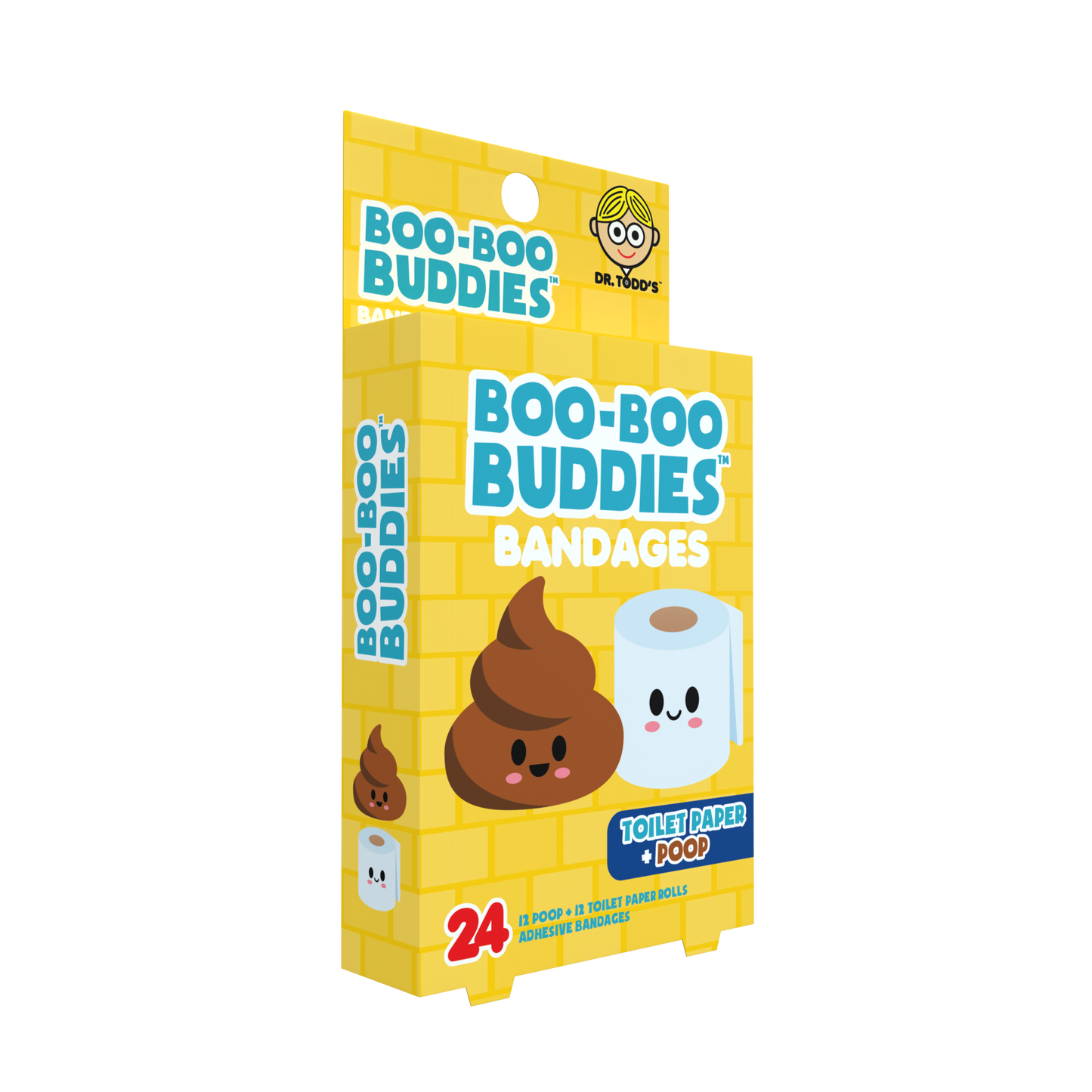 Kids Bandages – Toilet Paper + Poop (24 Count, Latex-Free)