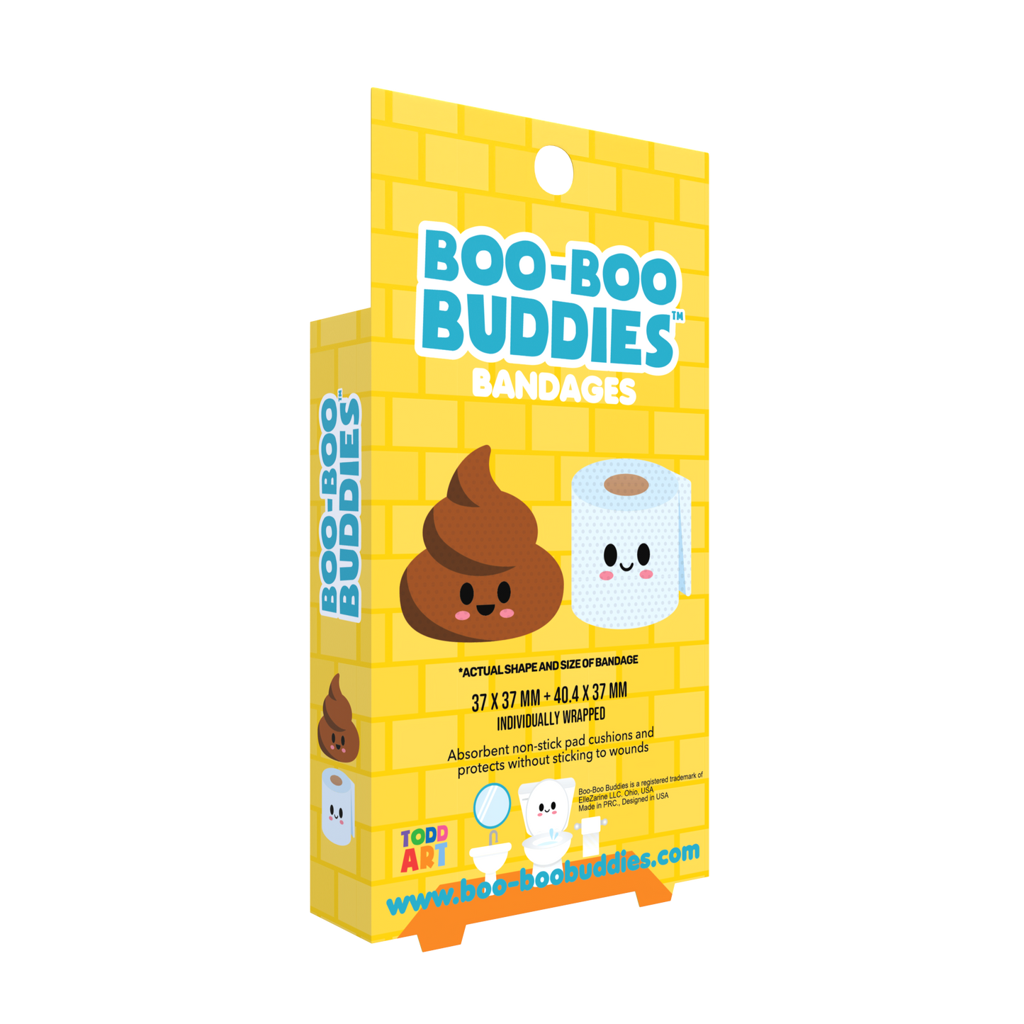 Kids Bandages – Toilet Paper + Poop (24 Count, Latex-Free)