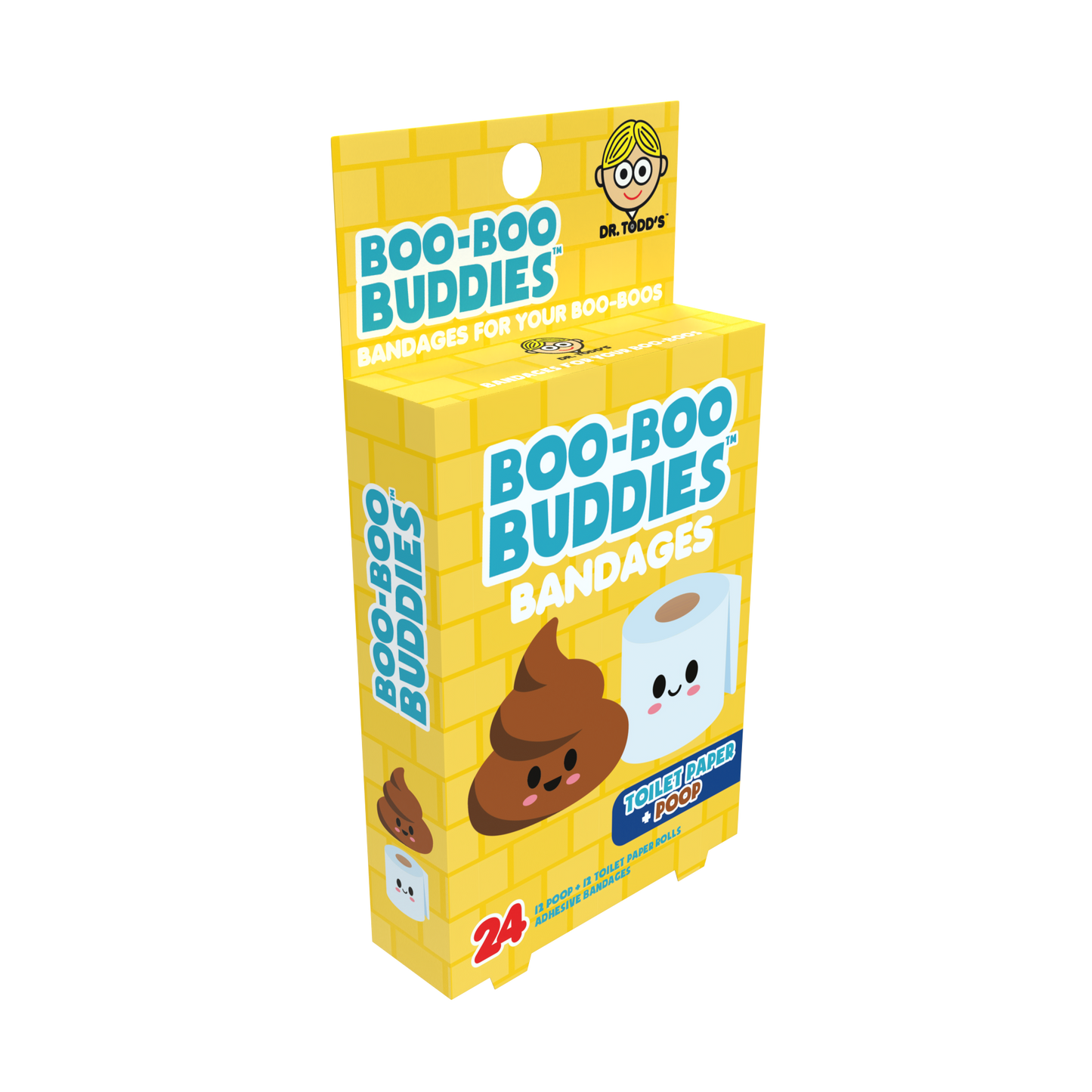 Kids Bandages – Toilet Paper + Poop (24 Count, Latex-Free)