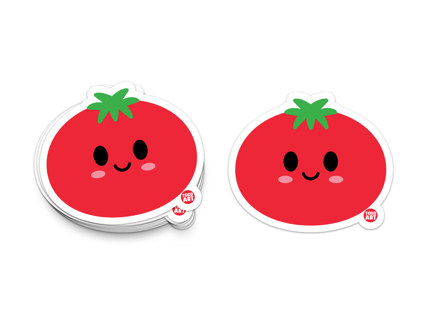 Boo Boo Buddies™ Tomato Sticker – Cute Kawaii Vinyl Sticker, Waterproof Glossy 3″  Art Sticker