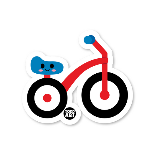 Boo Boo Buddies tricycle vinyl sticker — 3″ glossy waterproof, UV‑resistant die‑cut for crafts and planners