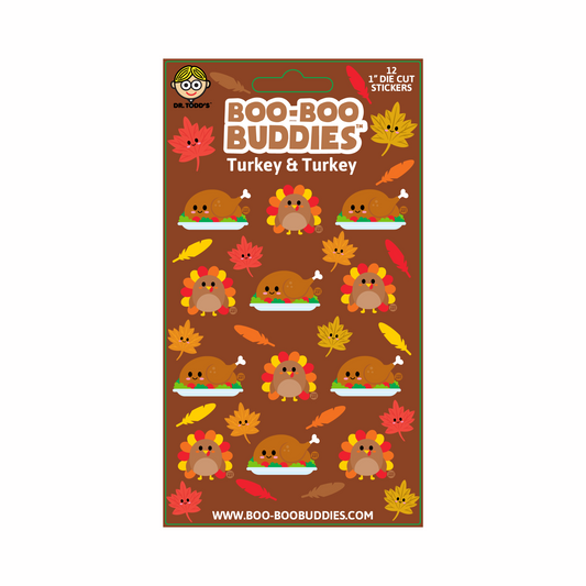 Boo Boo Buddies® Turkey & Thanksgiving Turkey Sticker Sheet – Collectible