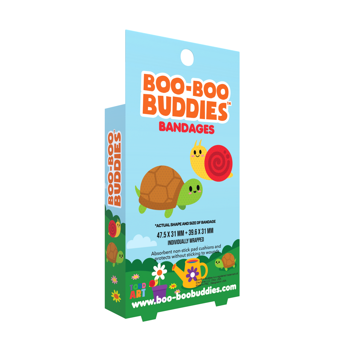 Kids Bandages – Turtle + Snail (24 Count, Latex-Free)
