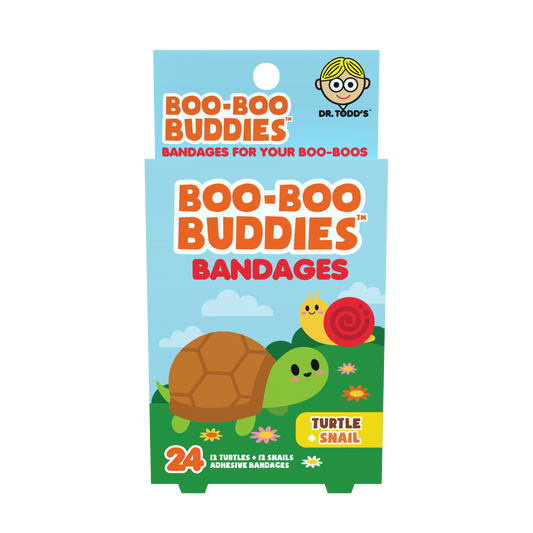 Kids Bandages – Turtle + Snail (24 Count, Latex-Free)