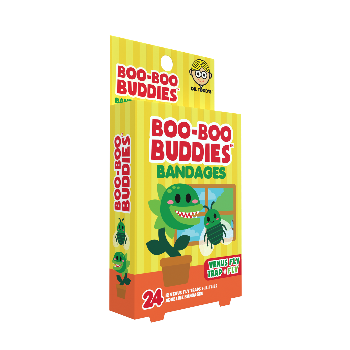 Kids Bandages – Venus Fly Trap + Fly (24 Count, Latex-Free)