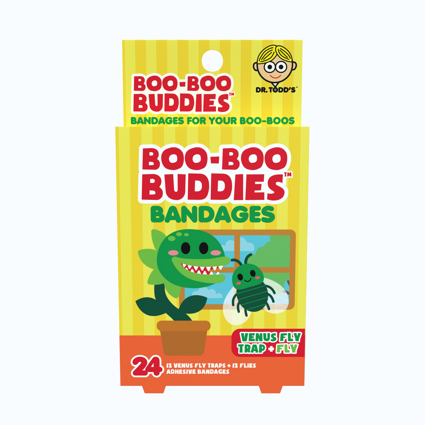 Kids Bandages – Venus Fly Trap + Fly (24 Count, Latex-Free)