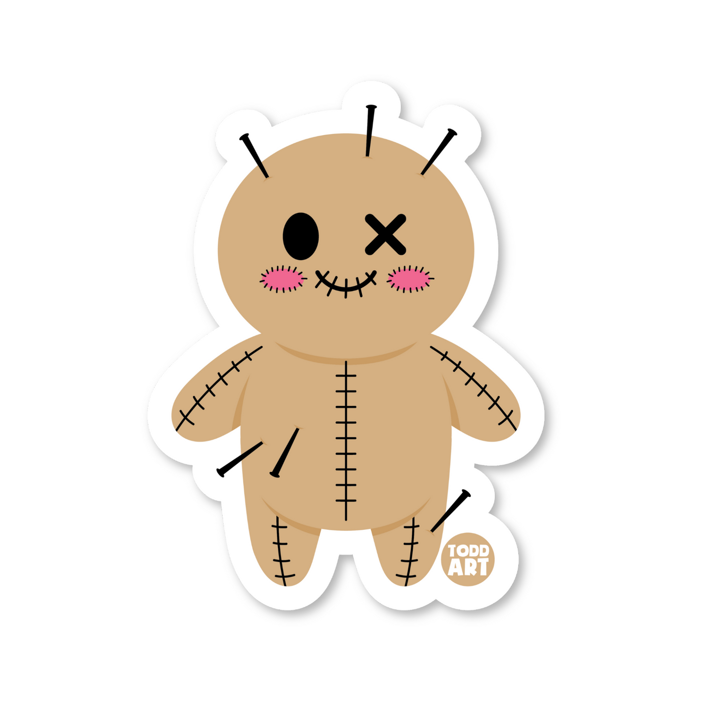 Voodoo Doll - 3" Art Sticker