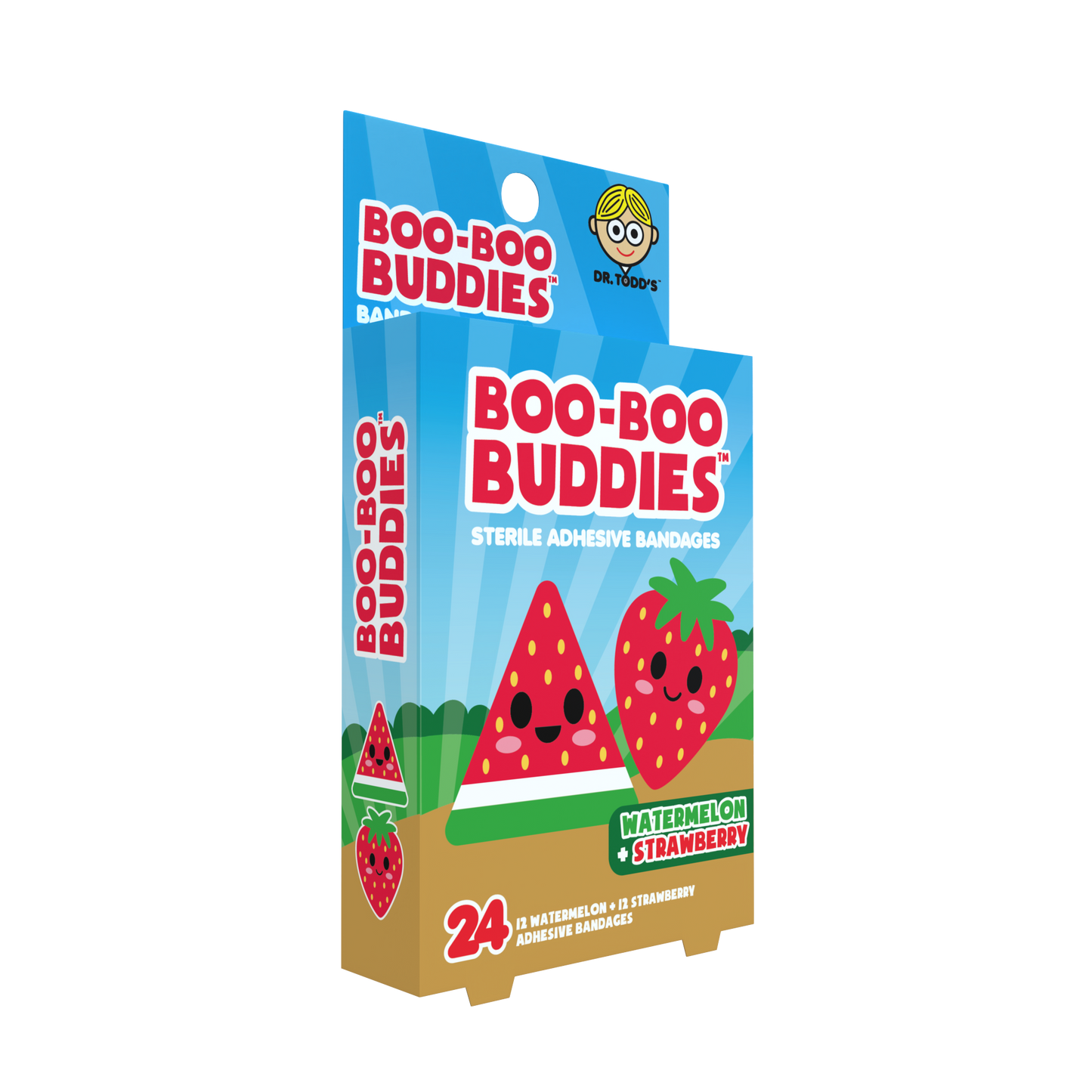 Kids Bandages – Watermelon + Strawberry (24 Count, Latex-Free)