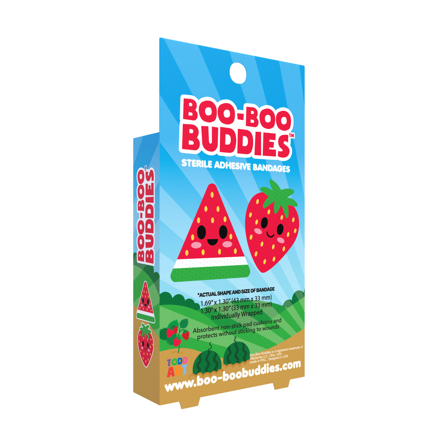 Kids Bandages – Watermelon + Strawberry (24 Count, Latex-Free)
