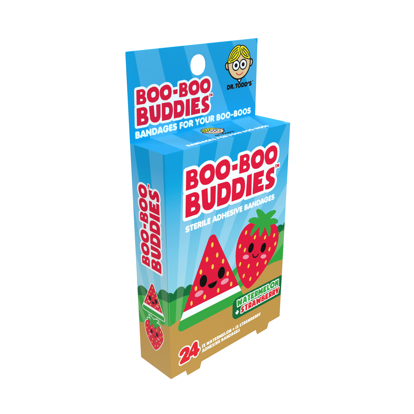 Kids Bandages – Watermelon + Strawberry (24 Count, Latex-Free)