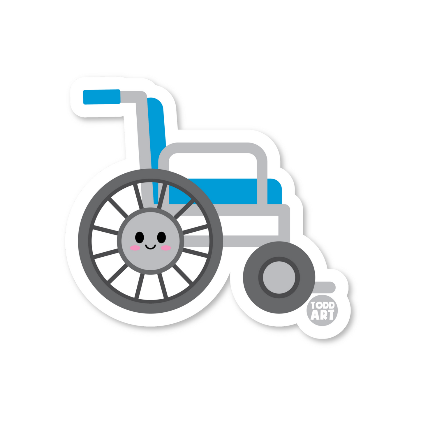 oo Boo Buddies wheelchair vinyl sticker — 3″ waterproof, UV‑resistant glossy die‑cut ideal for crafts & planners