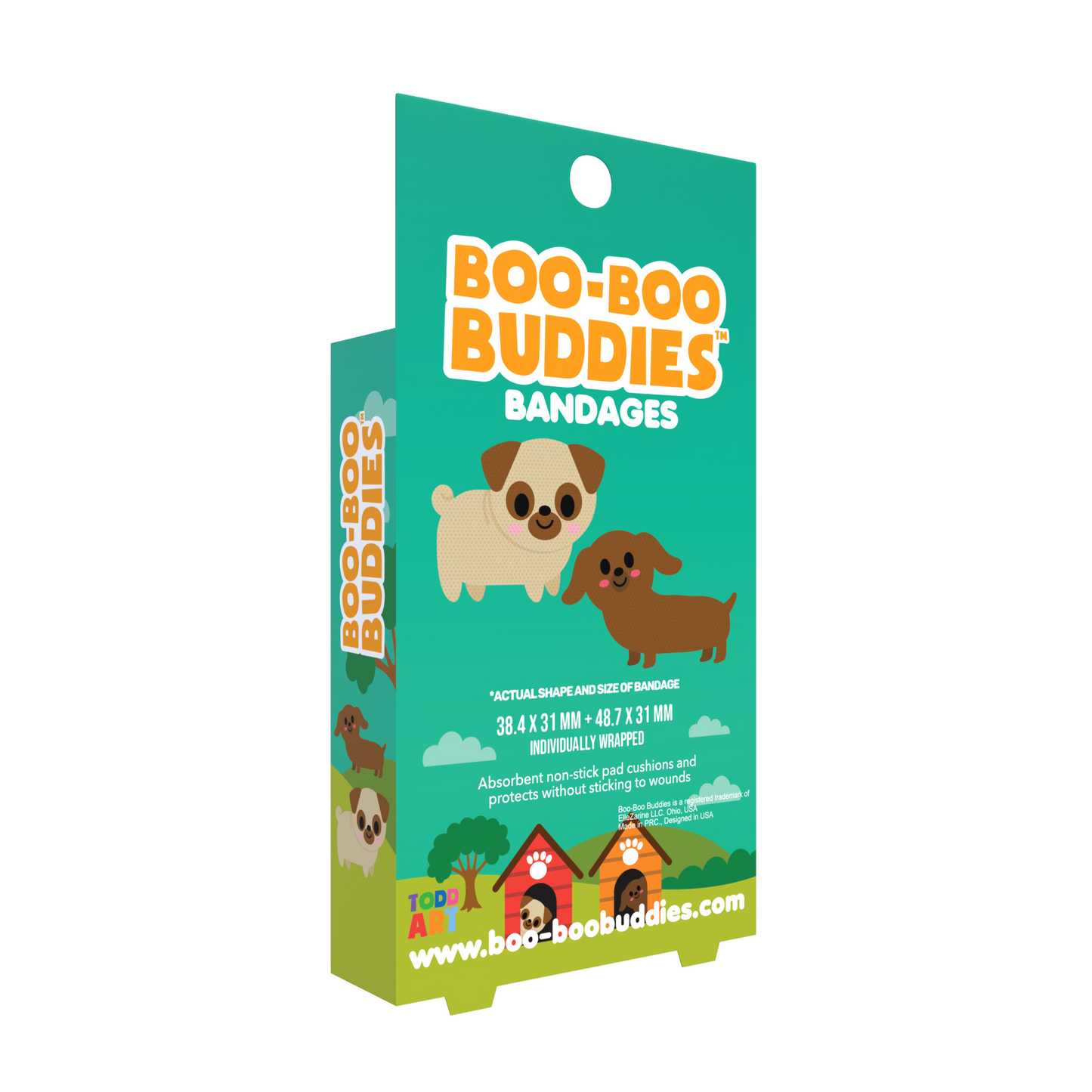Kids Bandages – Wiener Dog + Pug (24 Count, Latex-Free)
