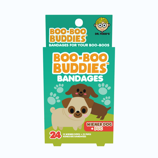 Kids Bandages – Wiener Dog + Pug (24 Count, Latex-Free)