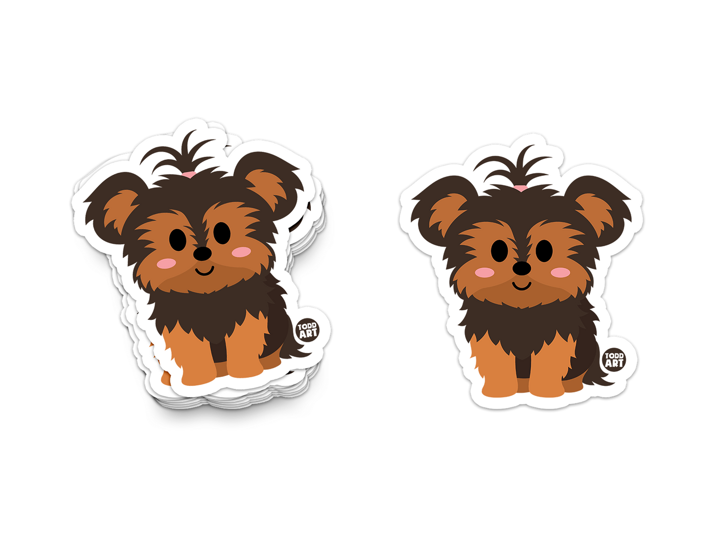Yorkie Dog - 3" Art Sticker