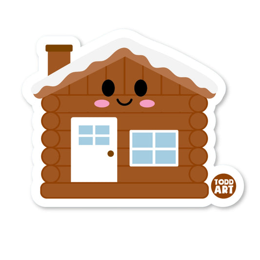 Log Cabin - 3" Art Sticker
