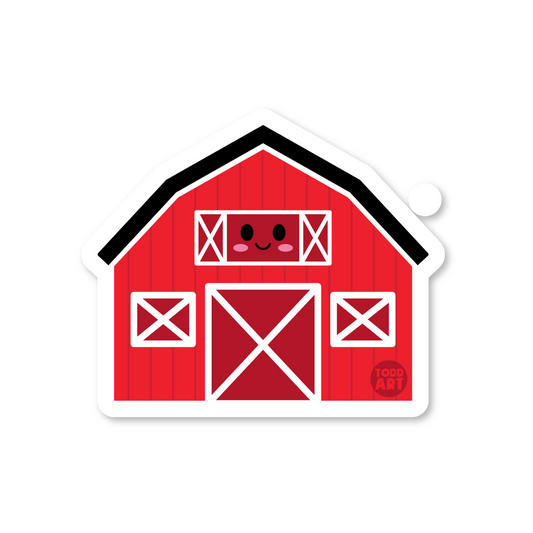 Red Barn - 3" Art Sticker