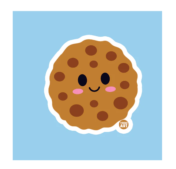 Chocolate Chip Cookie - 3" Art Sticker