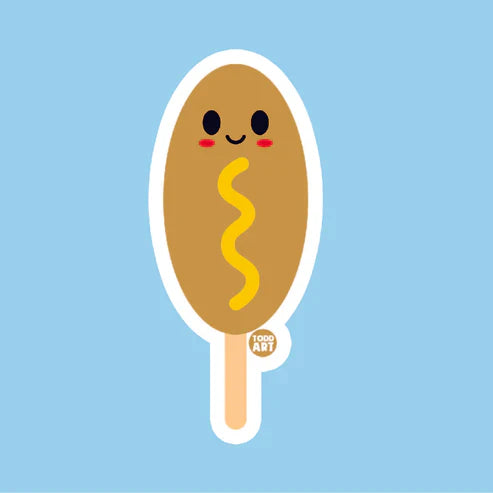 Corn Dog - 3" Art Sticker