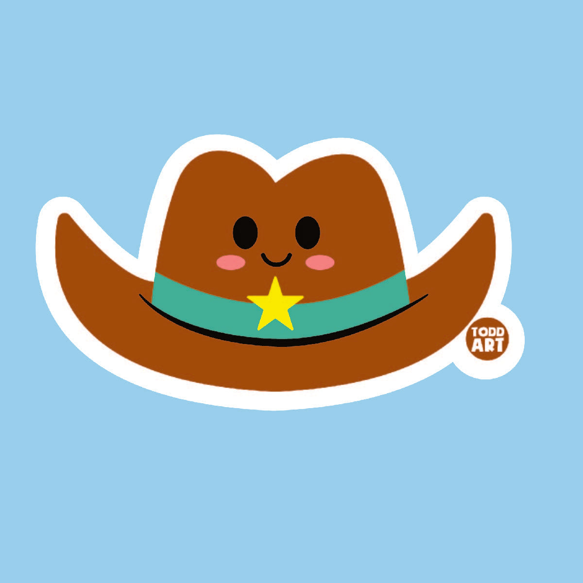 Cowboy Hat - 3" Art Sticker