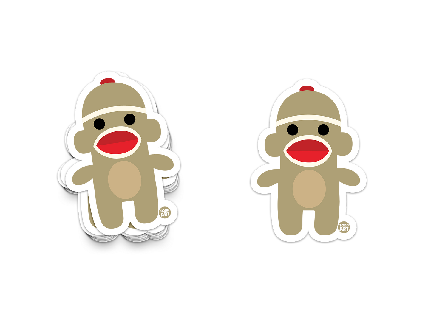 Sock Monkey - 3" Art Sticker