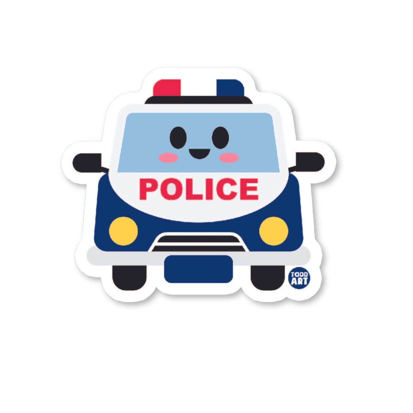 police Car - 3" Art Sticker