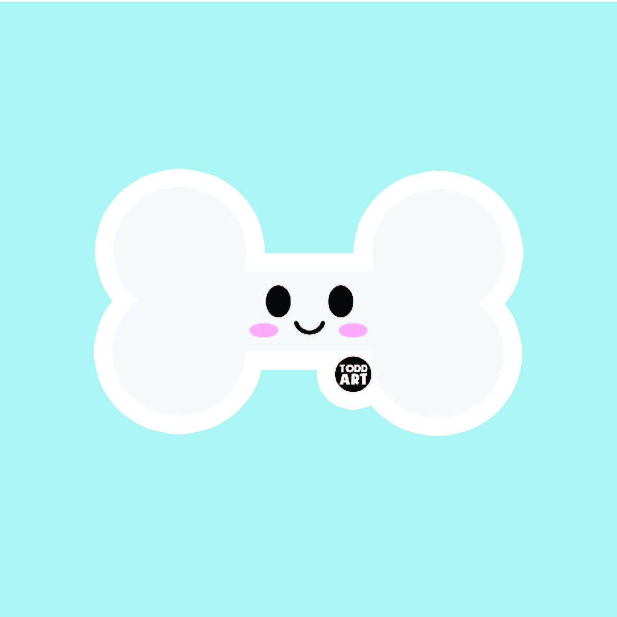 Dog bone - 3" Art Sticker