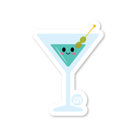 Martini glass - 3" Art Sticker
