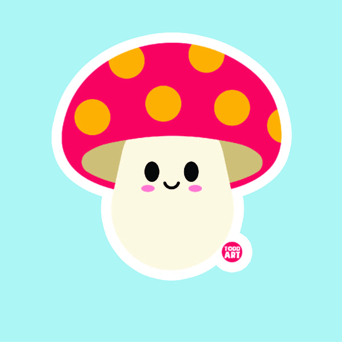 Mushroom - 3" Art Sticker