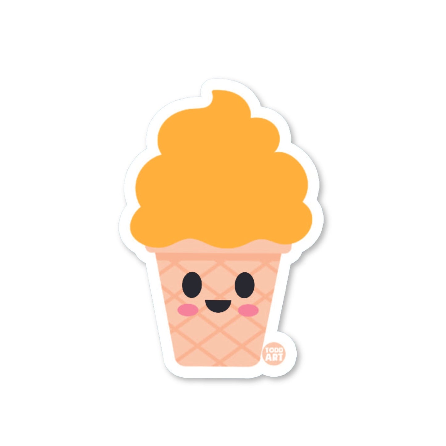 Orange Sherbet - 3" Art Sticker