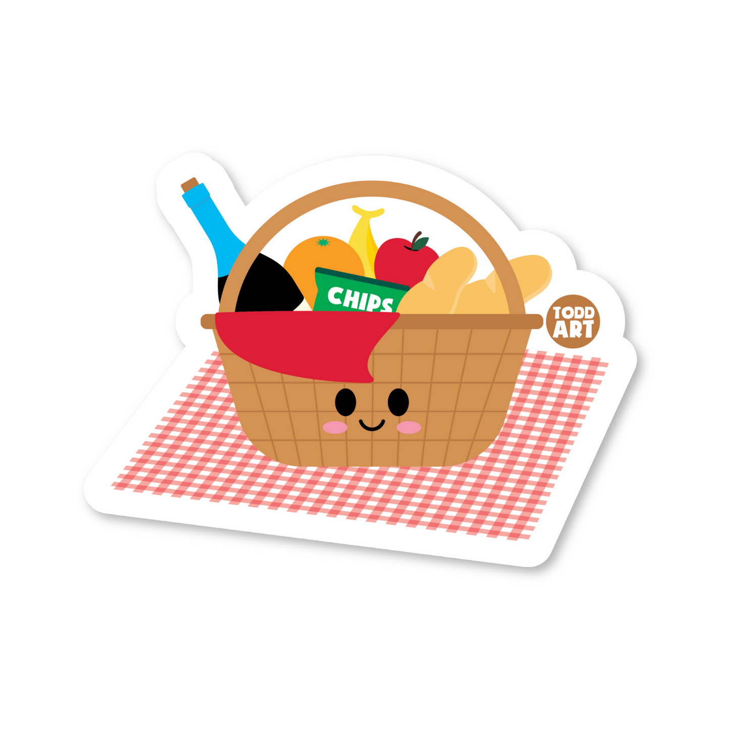 Picnic Basket - 3" Art Sticker