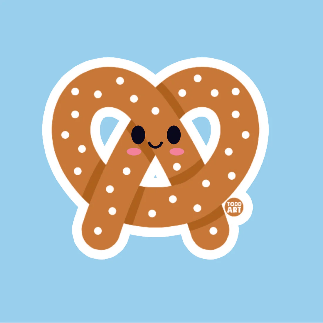 Pretzel - 3" Art Sticker
