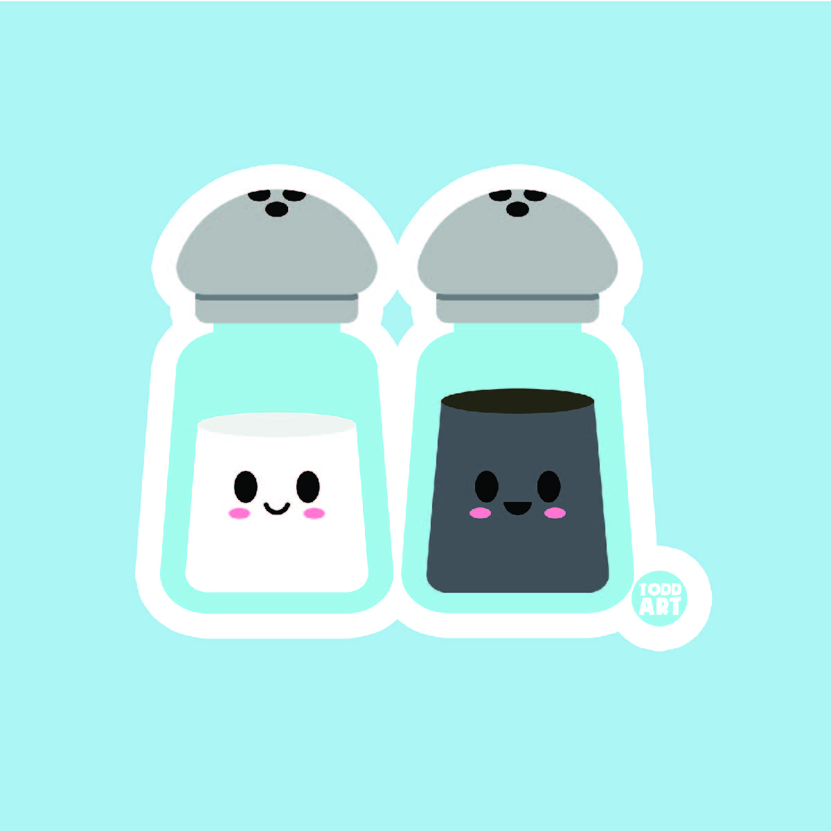 Salt and Pepper - 3" Art Sticker
