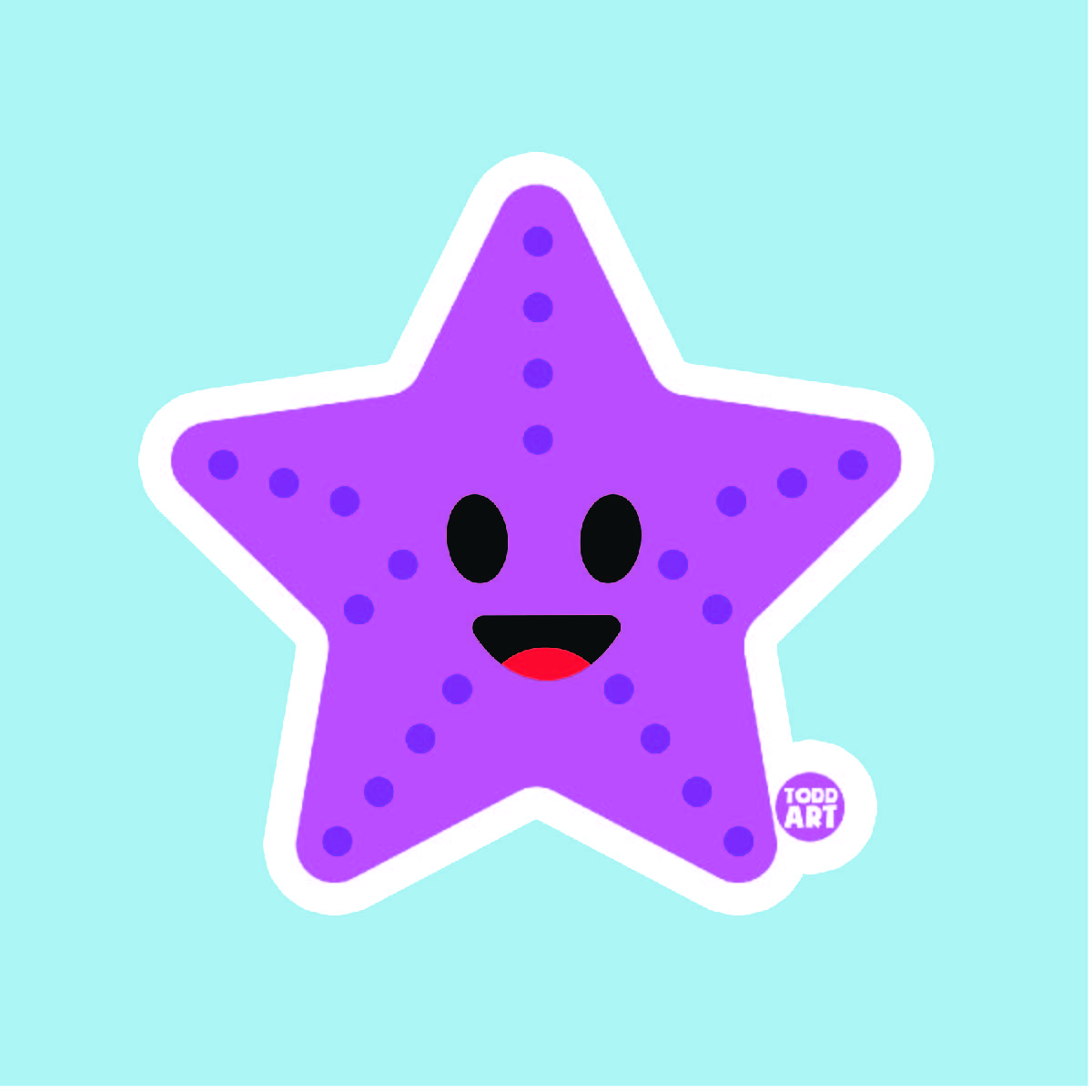 Starfish - 3" Art Sticker