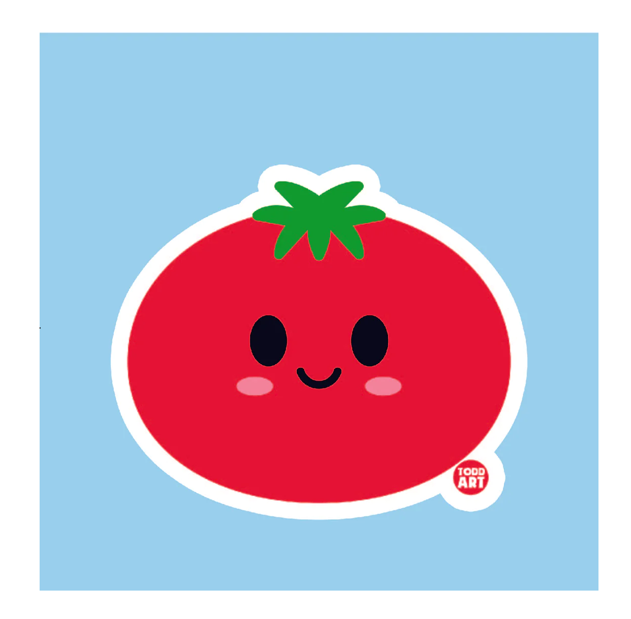 Boo Boo Buddies™ Tomato Sticker – Cute Kawaii Vinyl Sticker, Waterproof Glossy 3″  Art Sticker